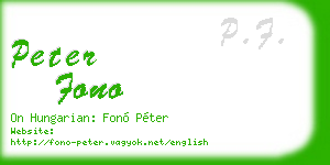 peter fono business card