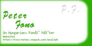 peter fono business card